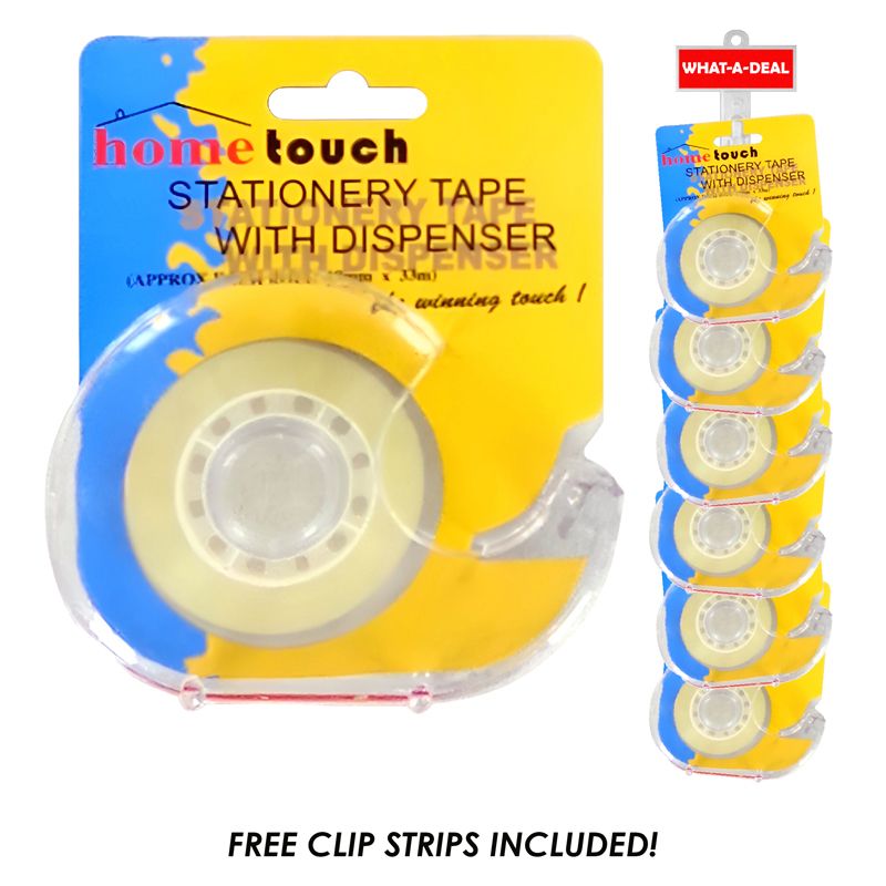 36 pieces of 36pc Clear Tape Dispenser With 3 Clip Strips