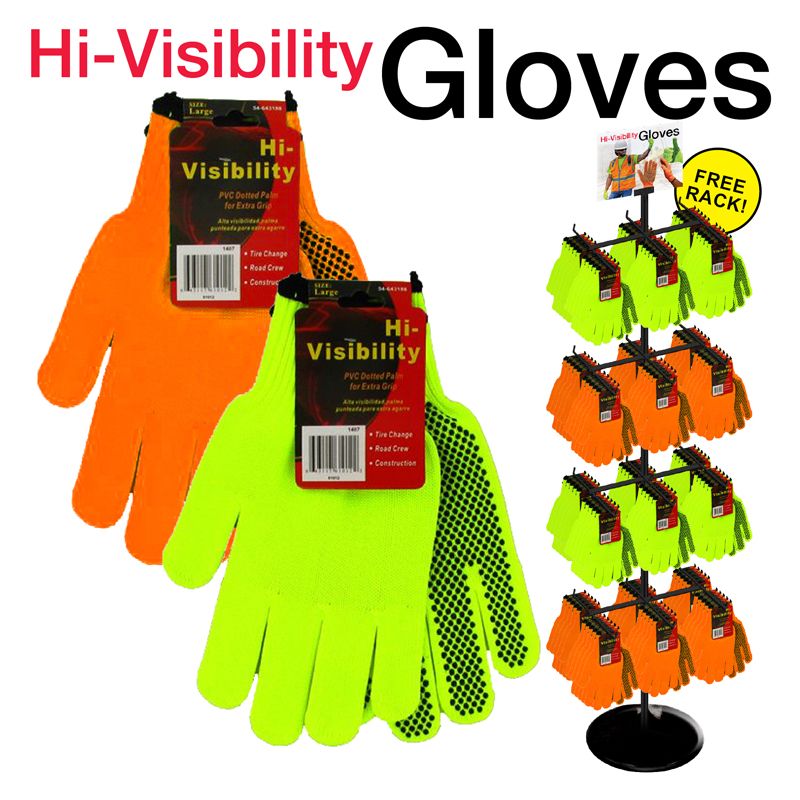 240 pieces of 240pc High Visibility Work Gloves Display