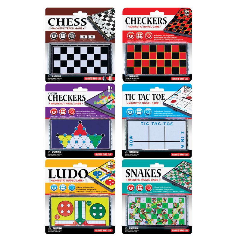 240 pieces of Magnetic Travel Games - 6 Assorted