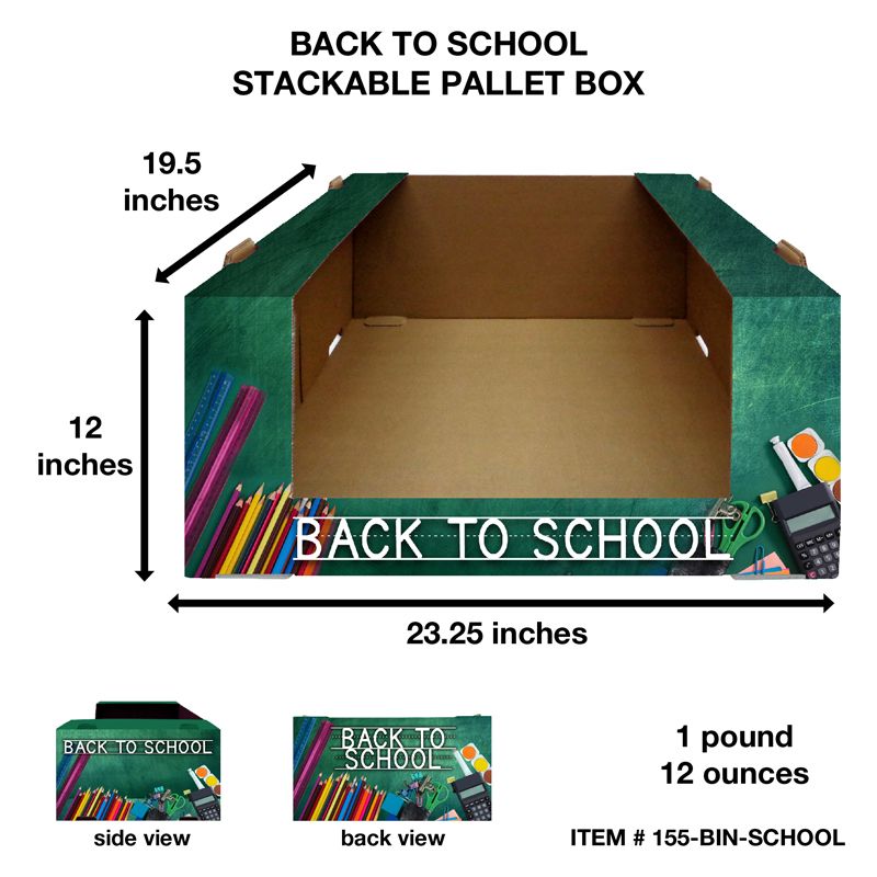 10 pieces of Back To School Tray Bin Stackable 23x19x12