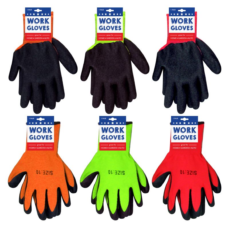300 pieces of Work Gloves - 3 Assorted Colors
