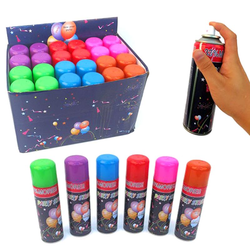 96 pieces 3 Oz. Neon Color Party Streamer String 24 Pc Display ...