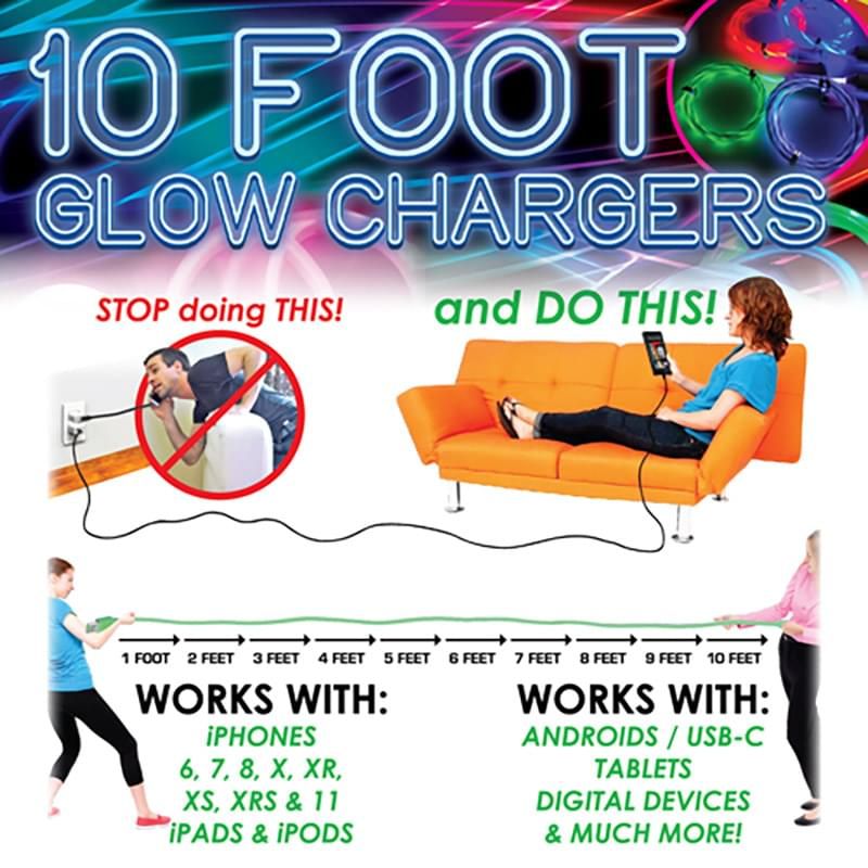 180 pieces 10ft TypE-C Glow Phone Cord - Wires and Cables - at ...