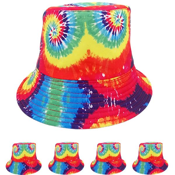 24 Pieces TiE-Dye Spiral Reversible Bucket Hat Bucket Hats at