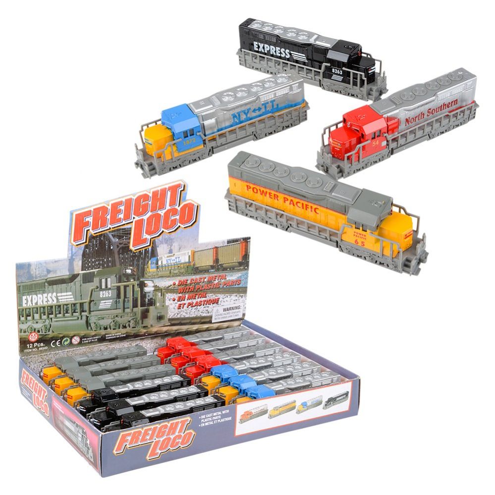 96 Pieces of 7" DiE-Cast Pull Back Freight Train 12/display