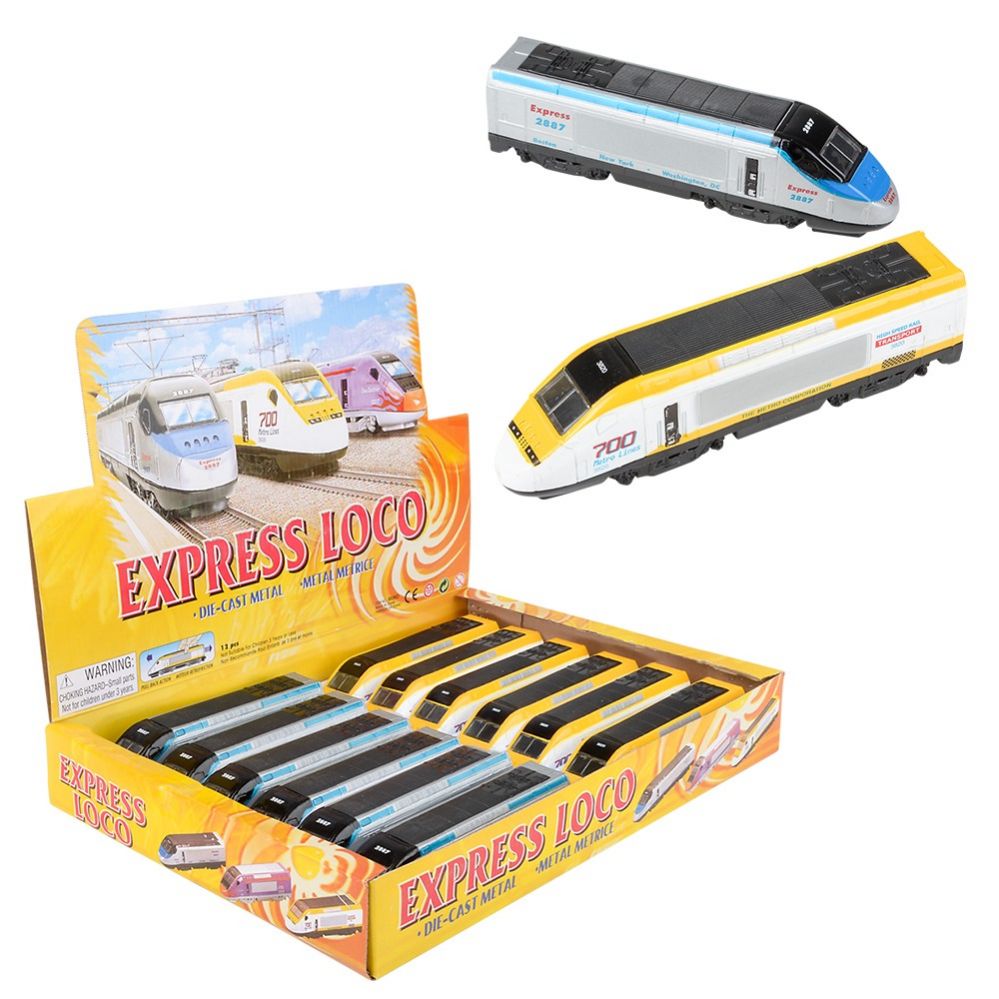 96 Pieces of 7" DiE-Cast Pull Back High Speed Train 12/display