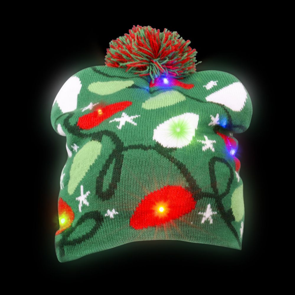 72 pieces of Christmas Bulb LighT-Up Beanie Hat
