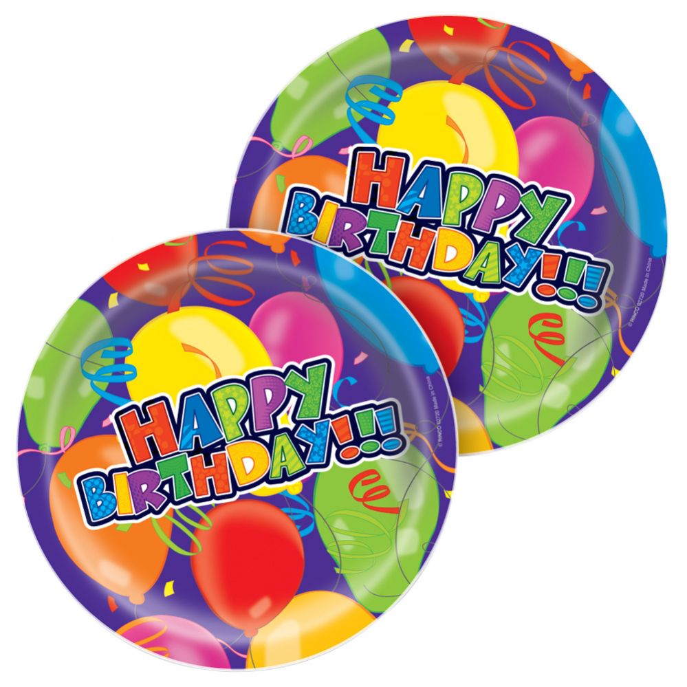 1000 Pieces of Happy Birthday Paper Plates 9"