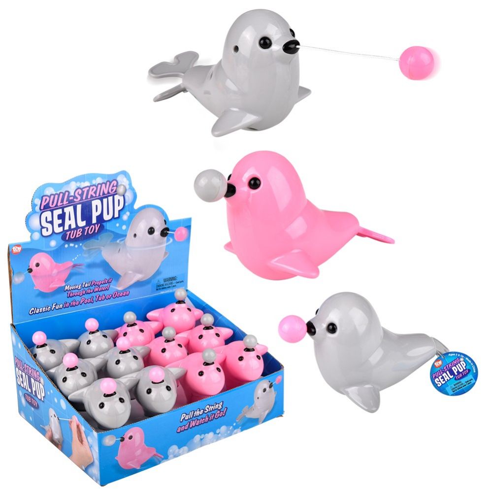 96 pieces of 5.5" PulL-String Seal Pup Bath Toy