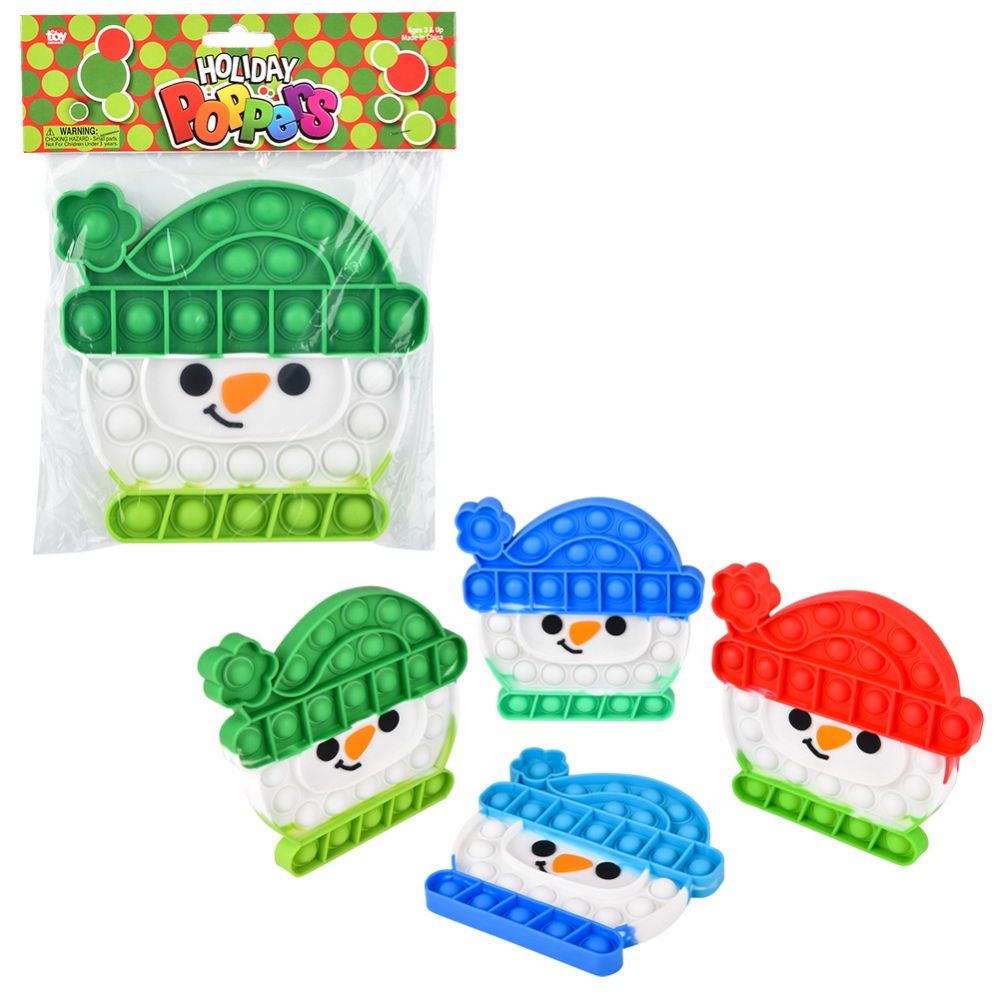 144 pieces of Snowman Winter Hat Bubble Poppers 6"