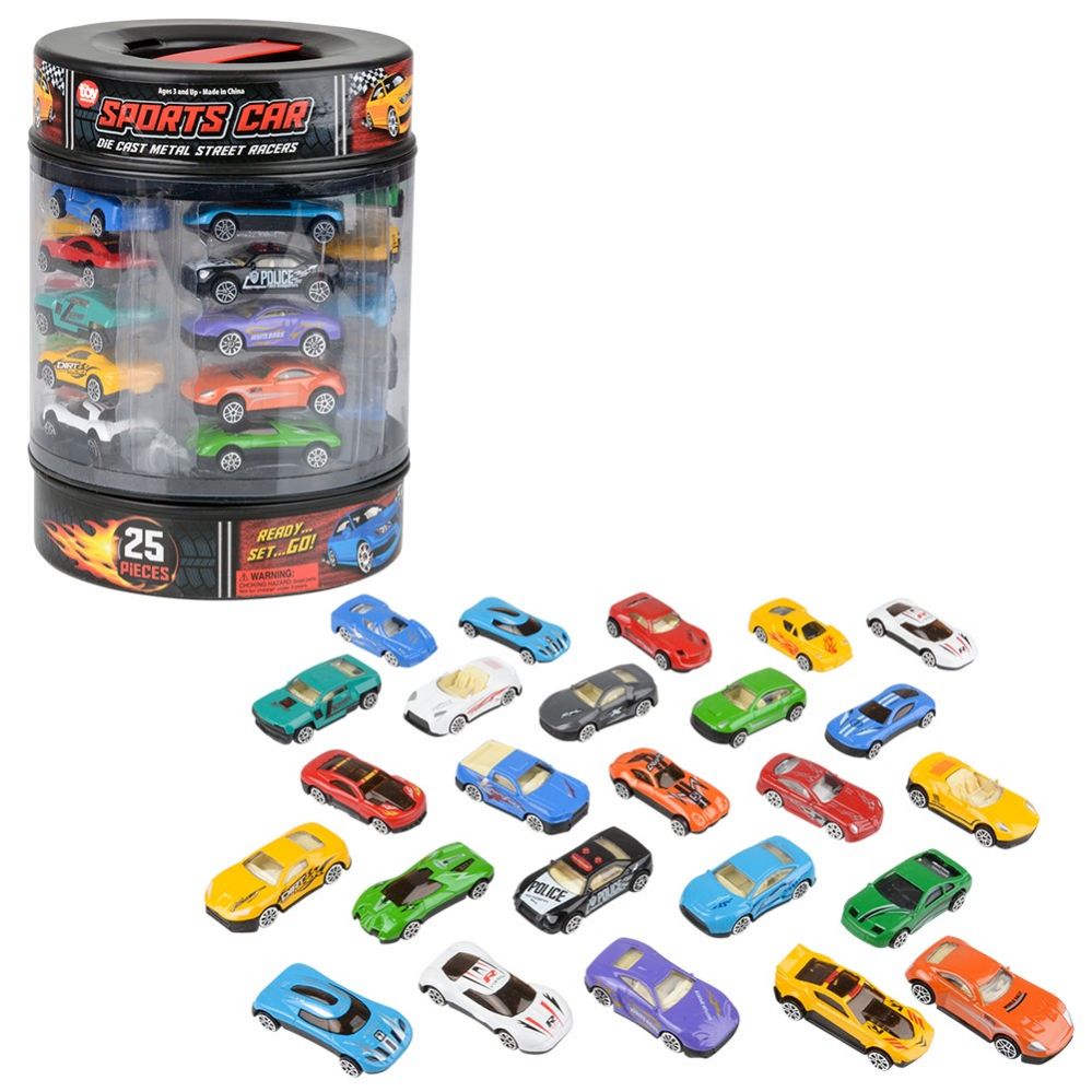 Toy Network Die-Cast Car Tube Set