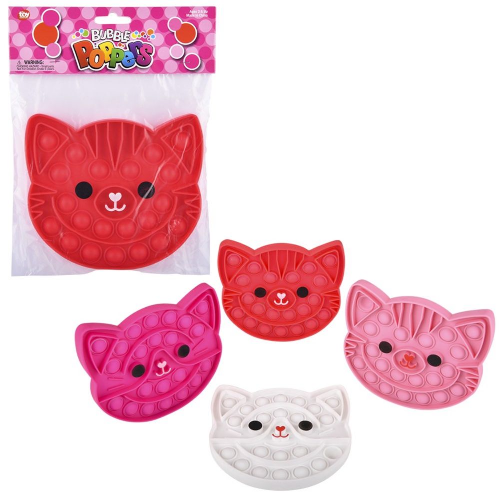 144 pieces of 5.5" Valentine's Cat Bubble Popper