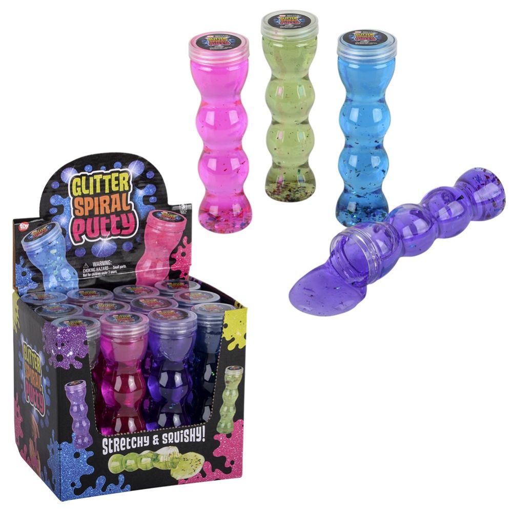 72 pieces 6.25" Spiral Bottle Glitter Putty - Slime & Squishees - at -  alltimetrading.com