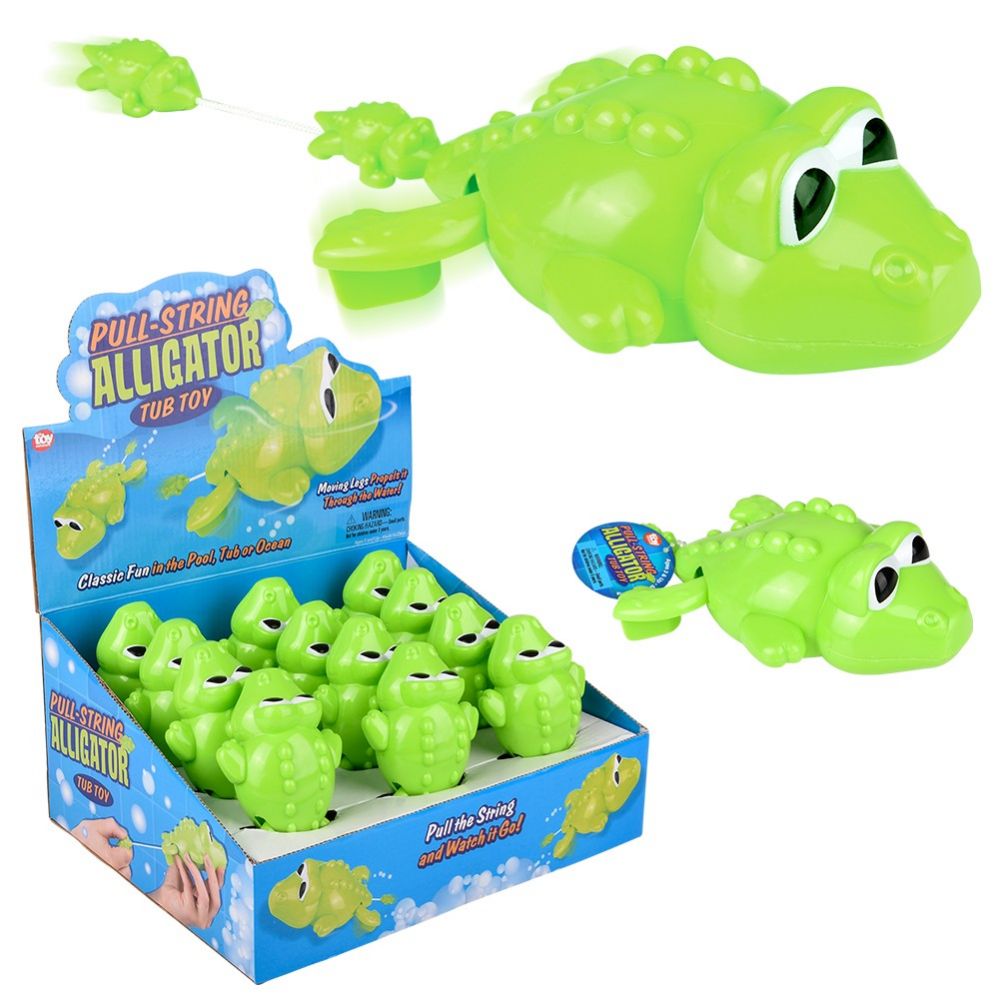 96 pieces of 6" PulL-String Alligator Bath Toy