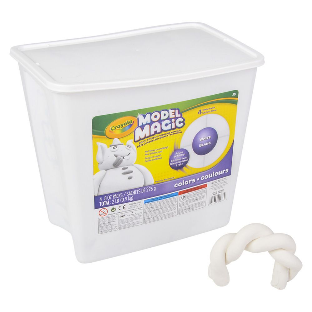 2 Pieces of Crayola Model Magic Resealable Bucket White 2lb