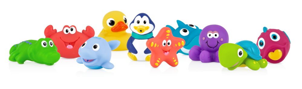 24 pieces Nuby Little Squirts Bath Toy Set (10-Pk) - Baby Toys