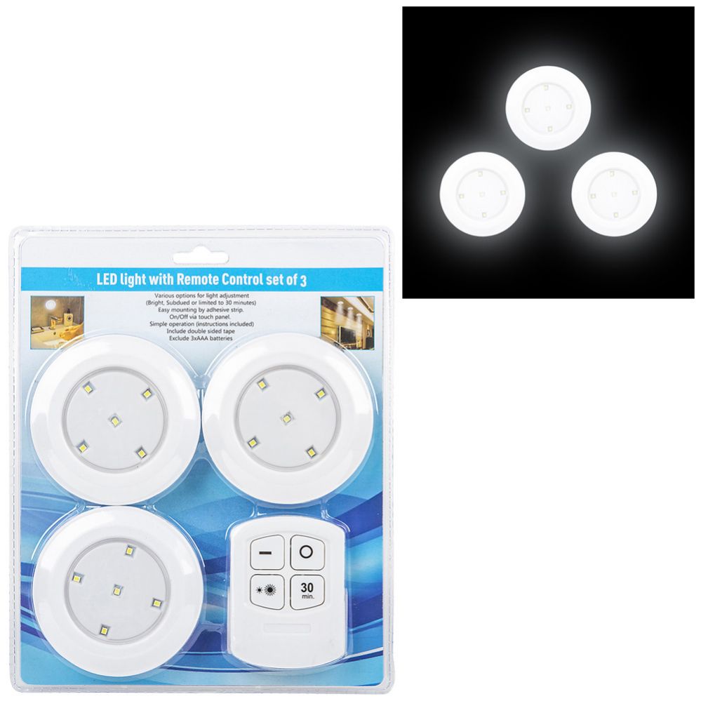 24 pieces of 3.5" Remote Controlled Led Light Set 3 Piece