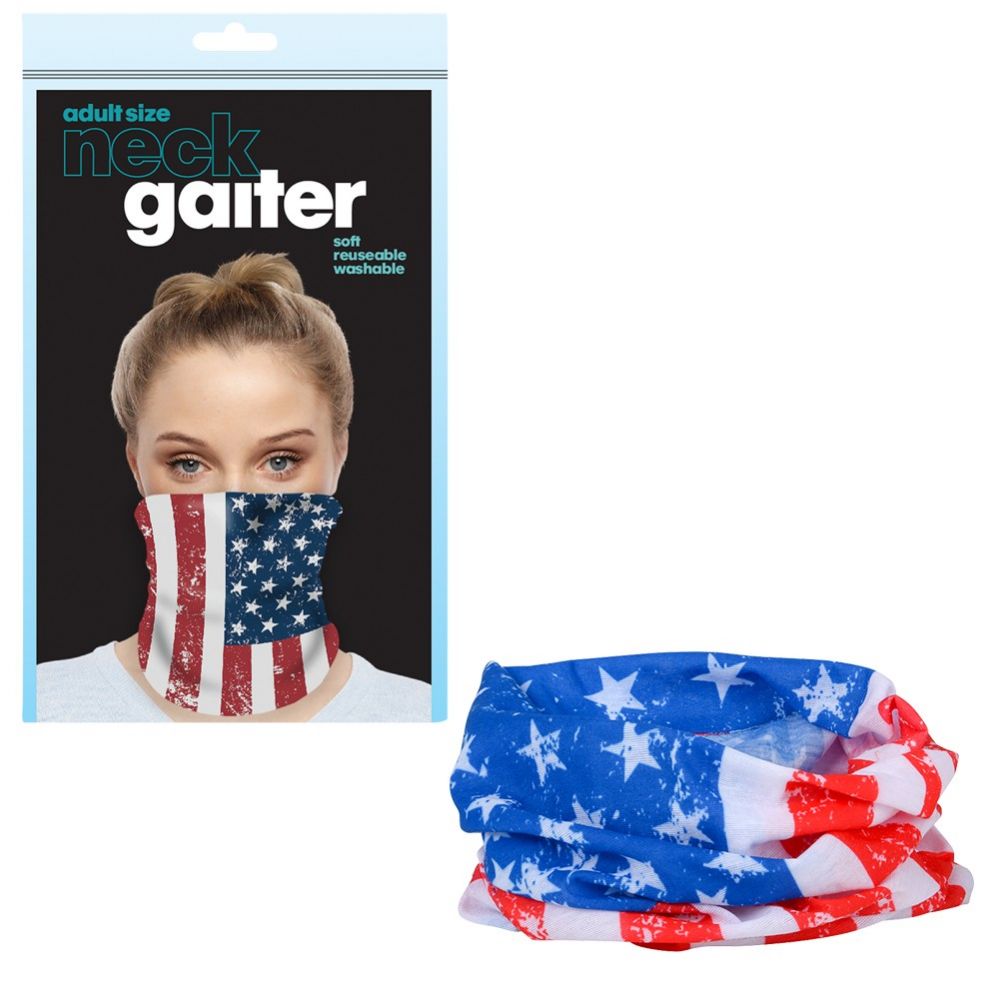 144 pieces of Patriotic Neck Gaiter 10 X 18"