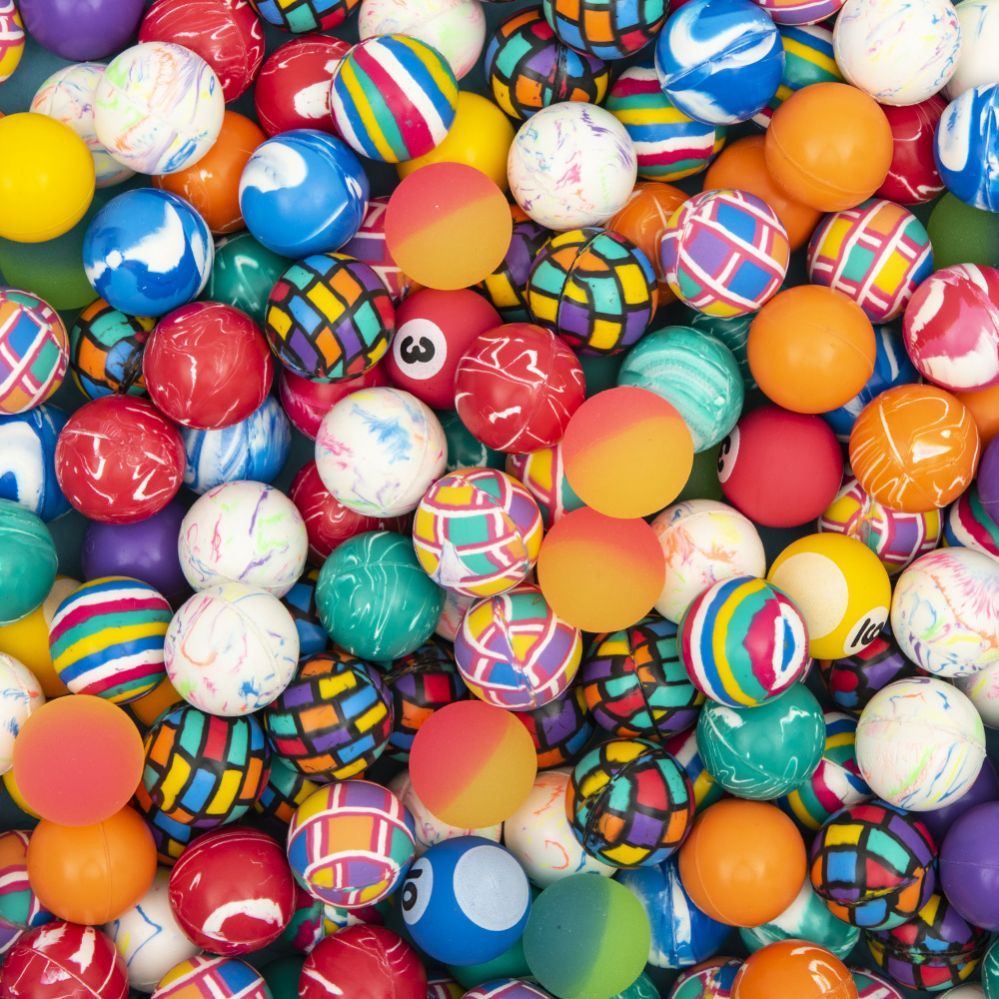 1000 Pieces of 27mm 1" Hi Bounce Ball Mix 250pcs/un