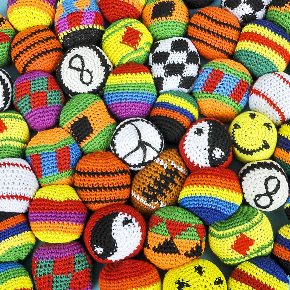 288 Pieces of 48 Pc 2" Knit Footbag Assortment
