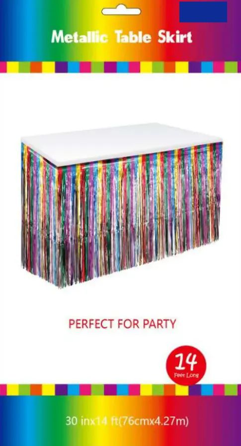 60 Pieces of Fiesta Metallic Plastic Table Skirt 30in X14ft