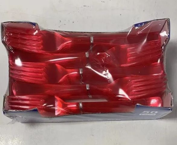 24 Packs of Fuchsia Plastic Premium Forks 50pcs