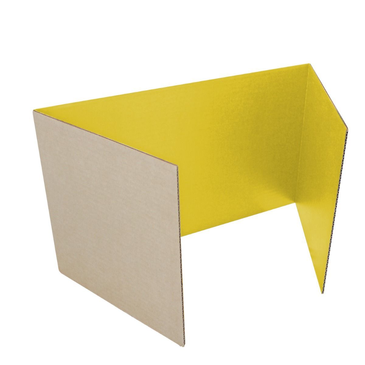 12 Pieces of Corrugated Study Carrels, 18" X 48", Yellow