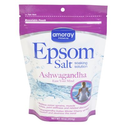 12 pieces of Epsom Salt 16oz Ashwagandha Ease Your Mind Amoray