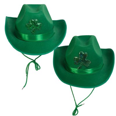 12 pieces of St Patrick Cowboy Hat W/shamrock Emblem Adult Size Ht/jhook