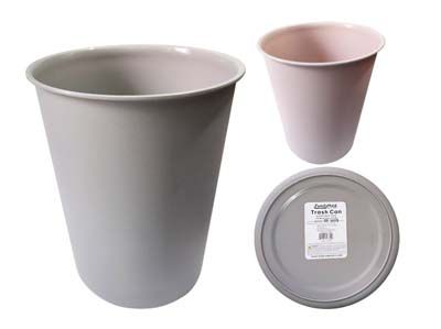 48 pieces of Trash Can 9" Dia X10.6" H Pink ,grey Clr