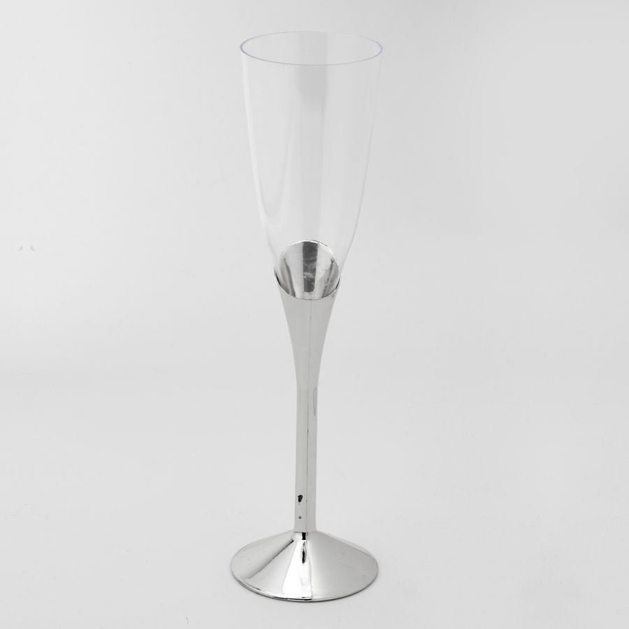 12 pieces of Plastic Champagne Cup 5oz 12pc/bag - Silver