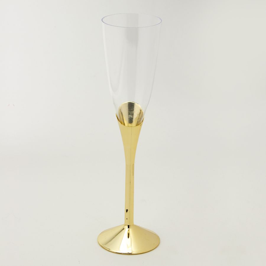 12 pieces of Plastic Champagne Cup 5oz 12pc/bag - Gold