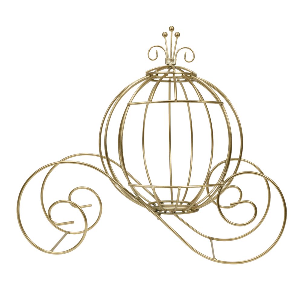 12 Pieces of Metal Pumpkin Carriage - Gold