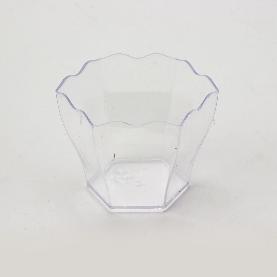 48 pieces of Plastic Mini Scalloped Bowl 3oz 12pc/pvc Box - Clear