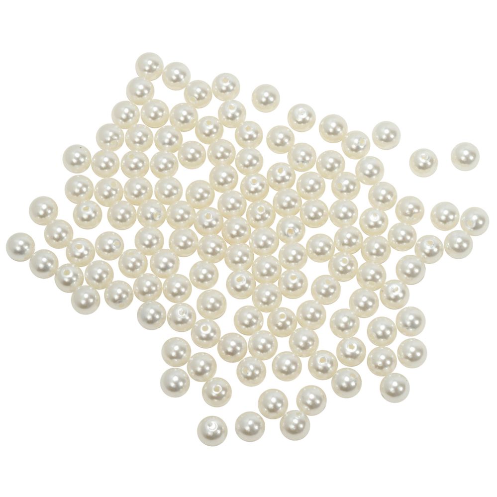 12 pieces of 10mm Craft Pearl Beads With Hole 454g/bag - Ivory