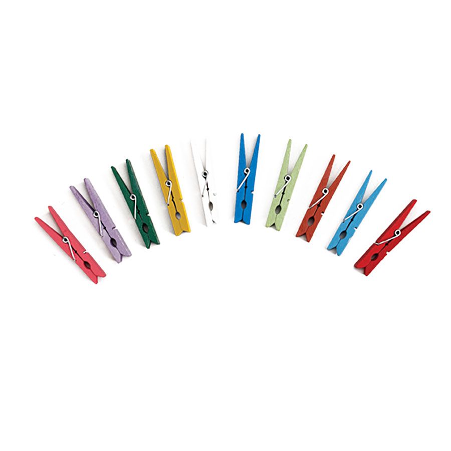 96 pieces of Wood Clothespins 1 inch 36pc/bag - Assorted Colors