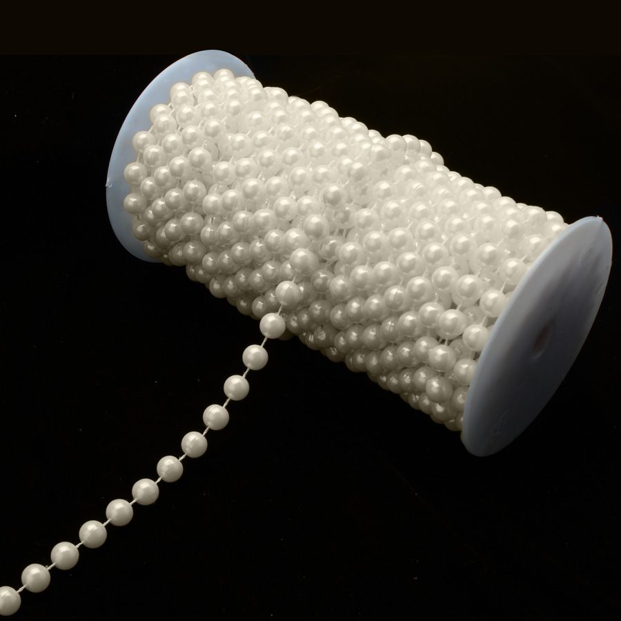 6 pieces of Pearl Rolls 10mm Ivory