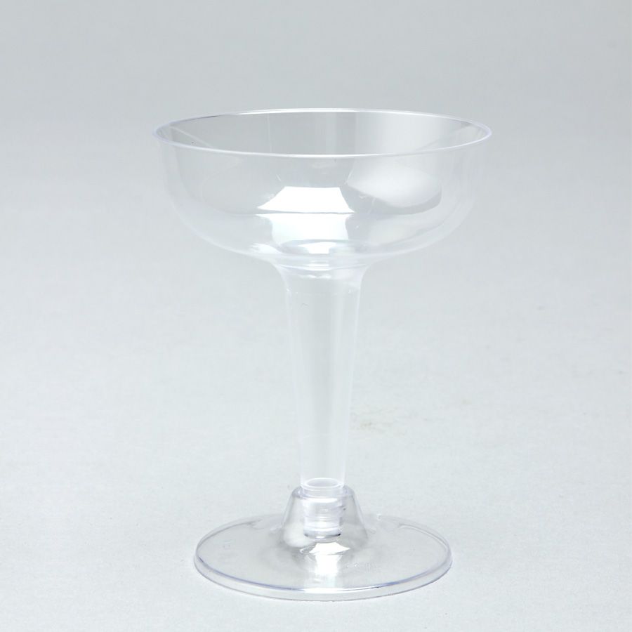 24 pieces of Plastic Margarita Glass 4 inch - Clear 12pc