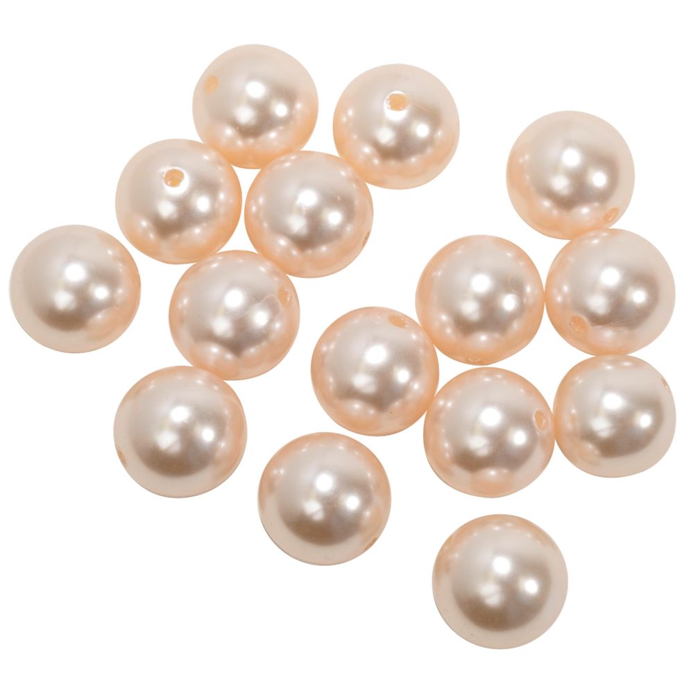12 pieces of 30mm Craft Pearl Beads With Hole 454g/bag - Blush