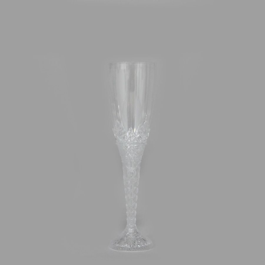 12 pieces of Plastic Champagne Flutes 8 inch - Clear 12pc Pack