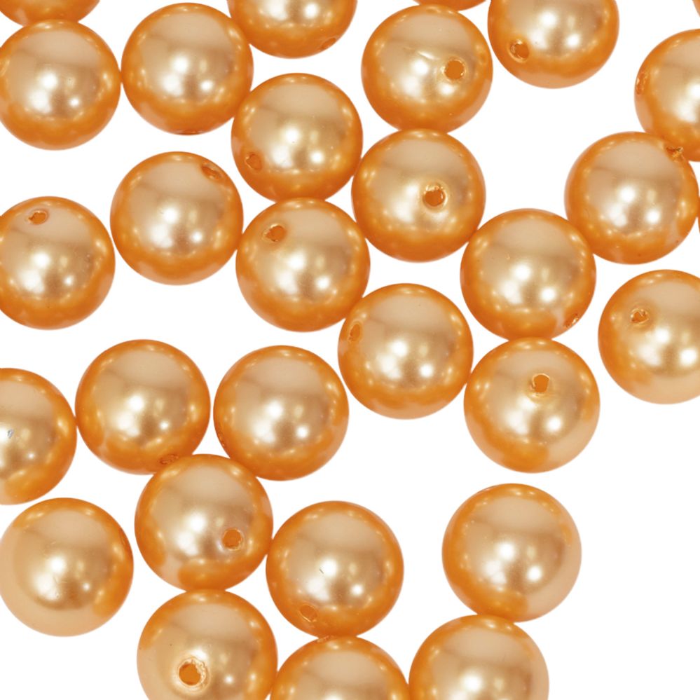 12 pieces of 30mm Craft Pearl Beads With Hole 454g/bag - Gold