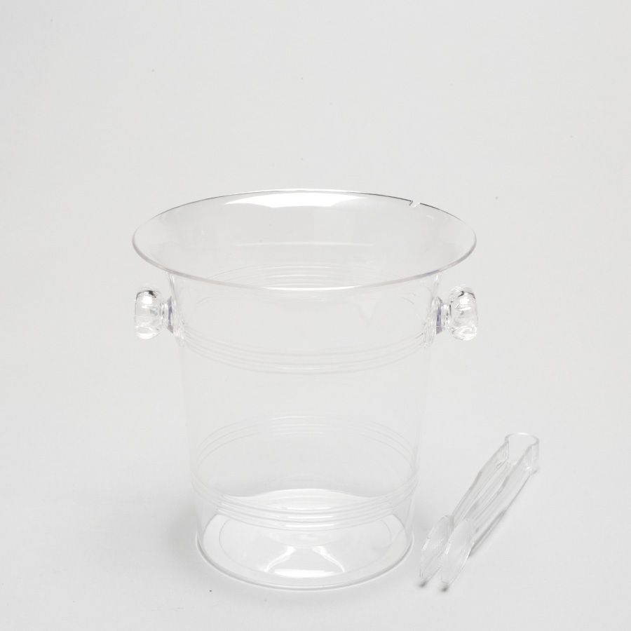 72 pieces of Plastic Ice Bucket With Tong - Clear