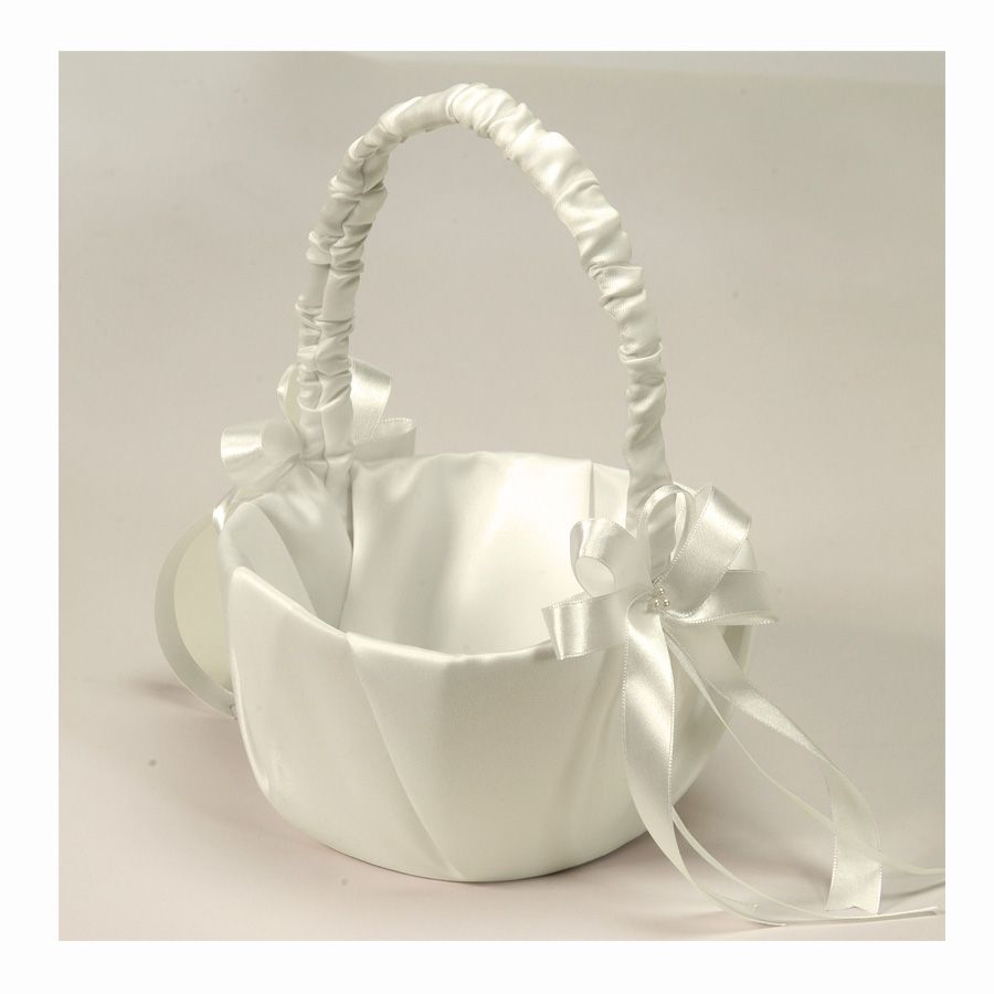 12 pieces of Wedding Basket With Satin Bow Accent