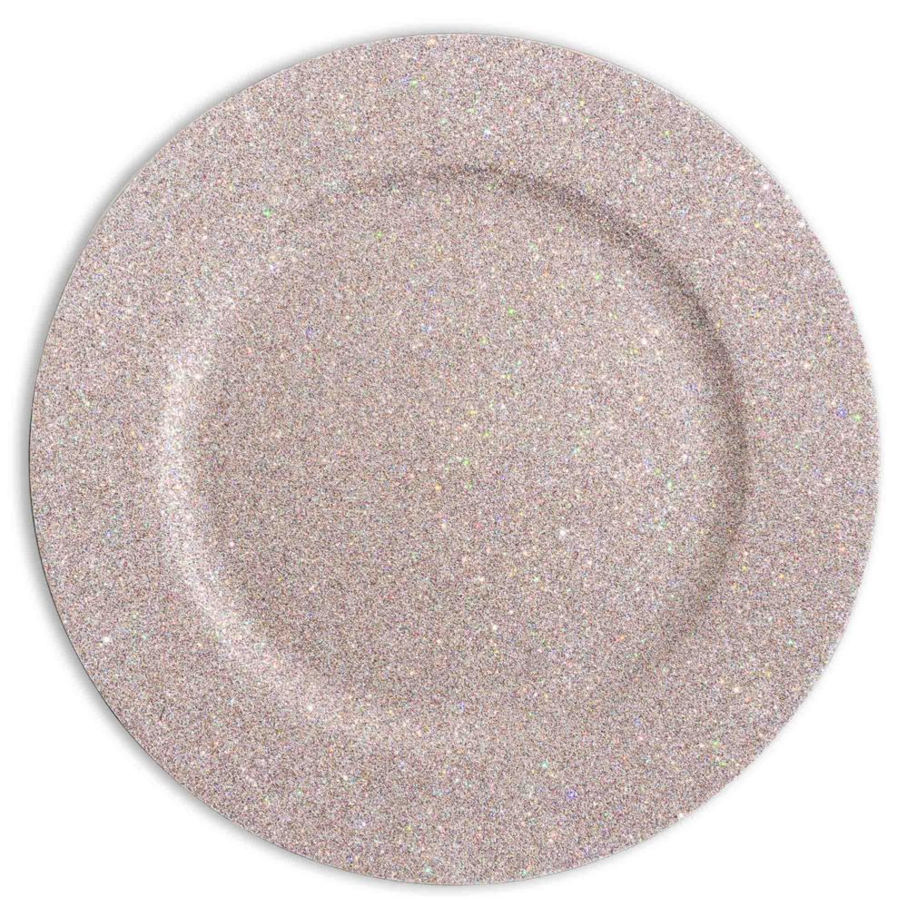 24 Pieces of Glitter Plastic Charger Plate 13 Inch - Multicolor
