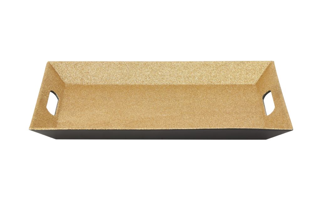 12 pieces Glitter Rectangle Plastic Tray 15 inch - Gold - Plastic ...