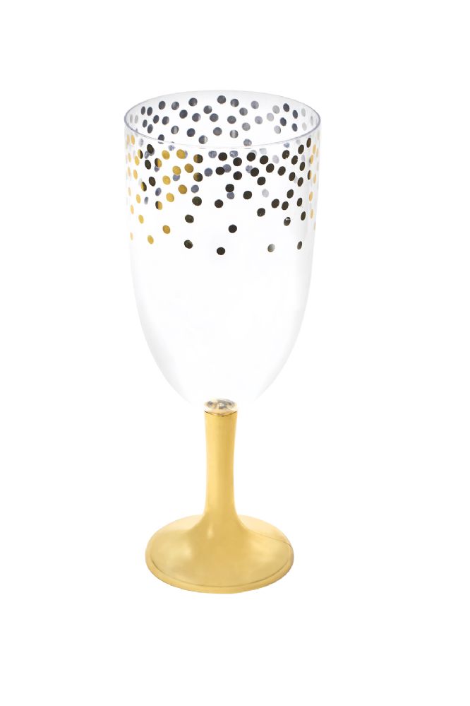 24 pieces of Plastic Jumbo Wine Glass 12 inch - Gold