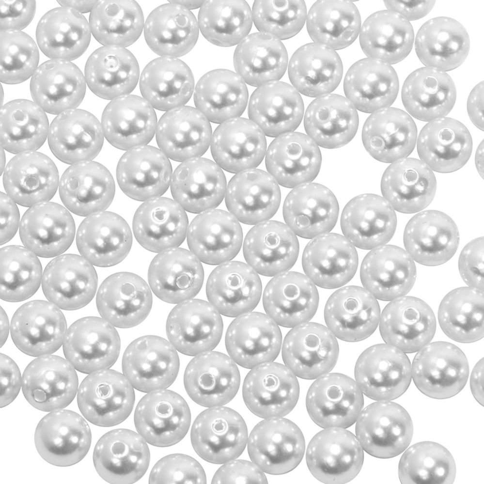 12 pieces of 20mm Craft Pearl Beads With Hole 454g- White