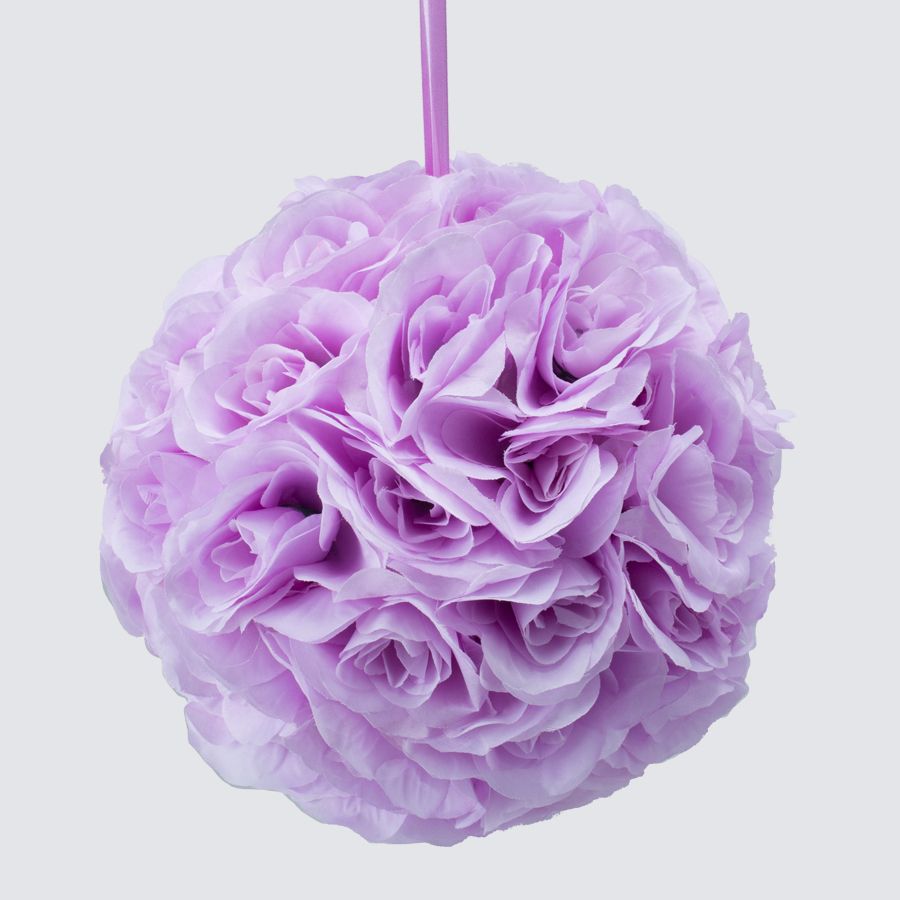 8 Pieces of Rose Silk Flower Pomander Kissing Ball 10 Inch - Lavender