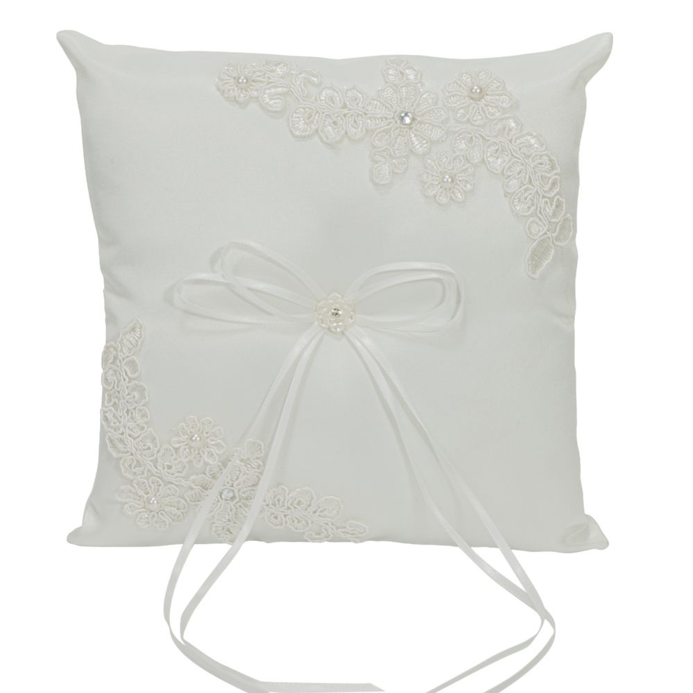 12 pieces of Wedding Pillow With Rhinestone Accent - White