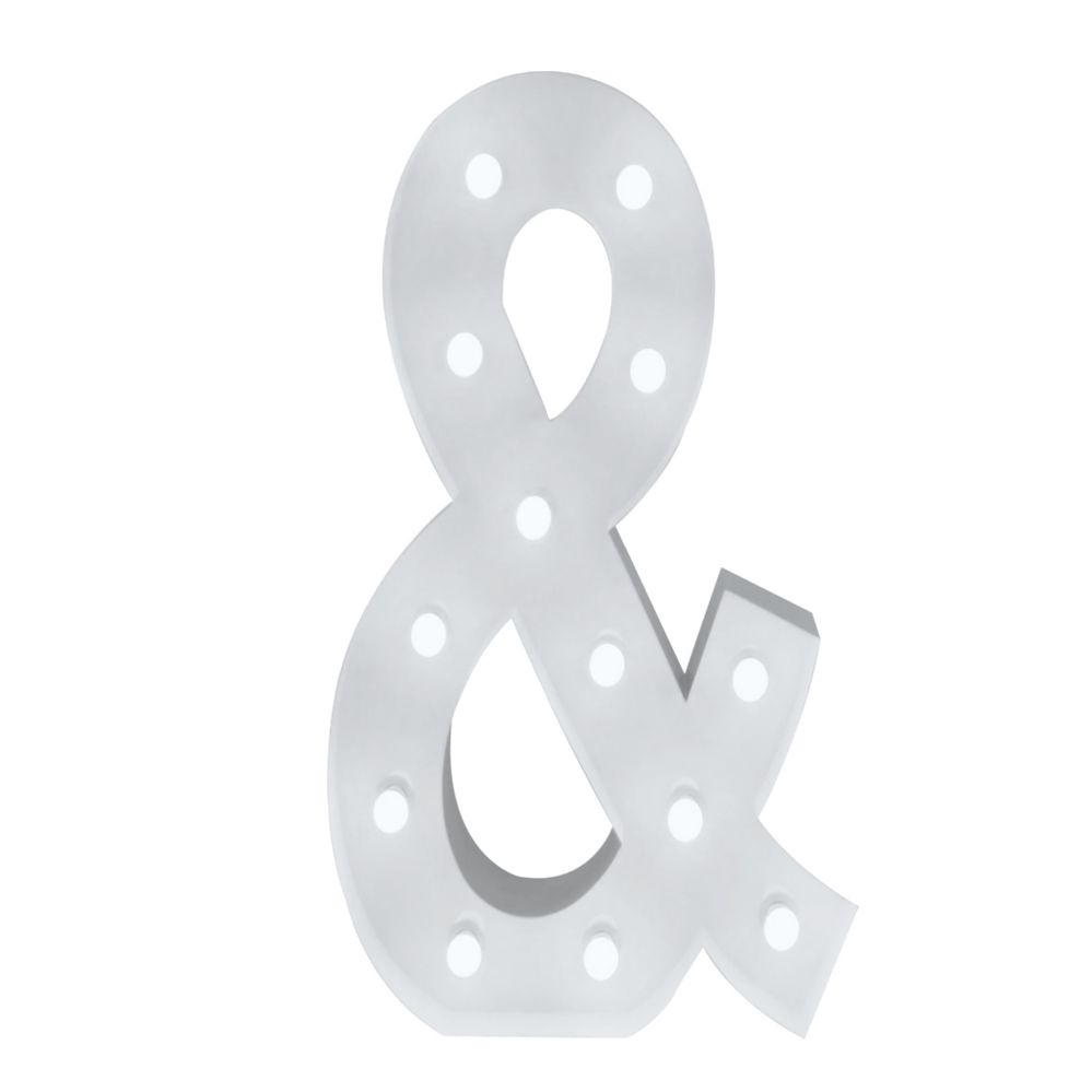 4ft Light Up Marquee Ampersand ?&? - White